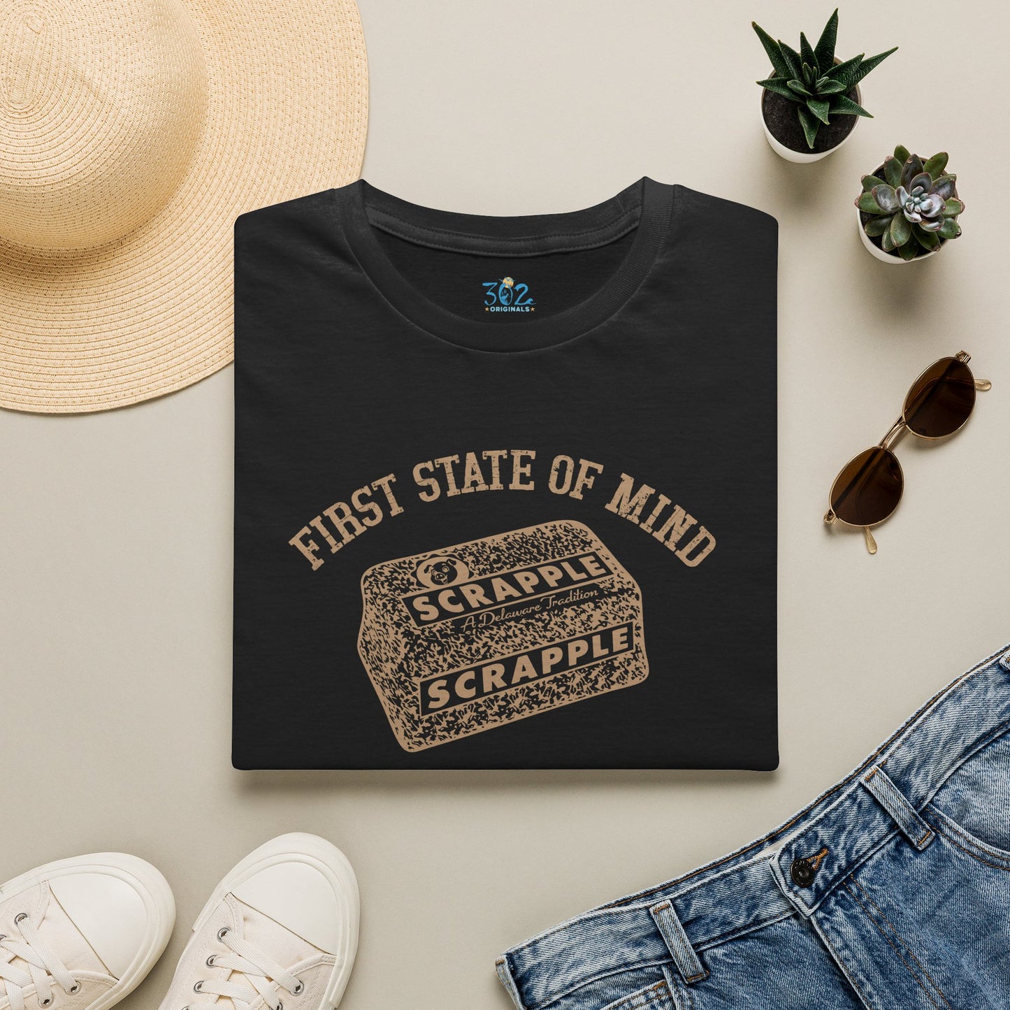 Delaware First State of Mind Scrapple Crew Neck Tee - Dark Colors