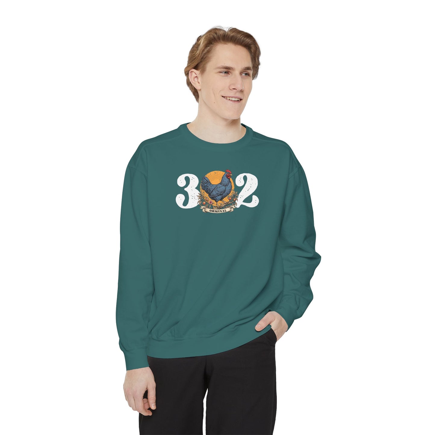 302 Original Delaware Blue Hen Unisex Garment-Dyed Sweatshirt