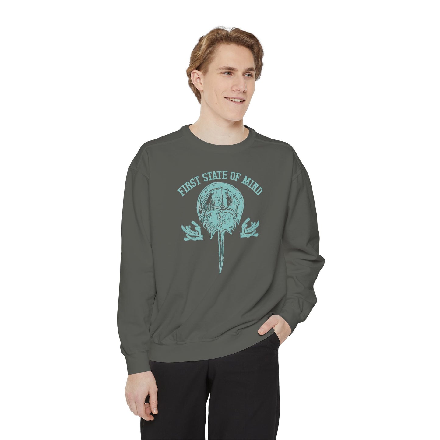 Horse Shoe Crab First State of Mind Unisex Garment-Dyed Sweatshirt