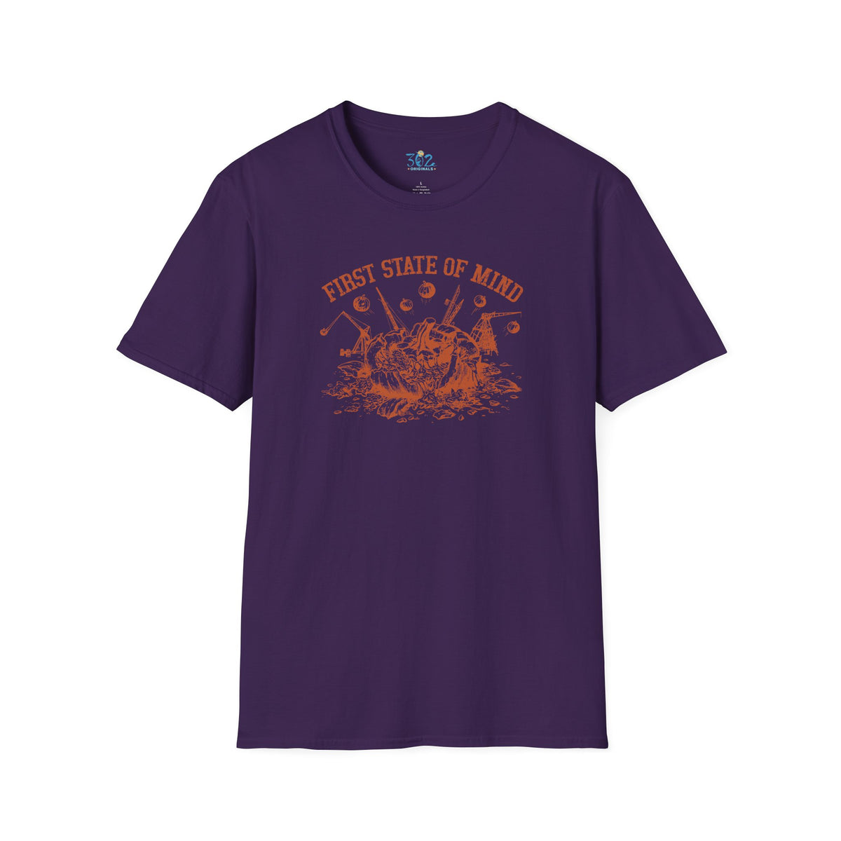 Delaware First State of Mind Pumpkin Chunkin Crew Neck Tee Dark