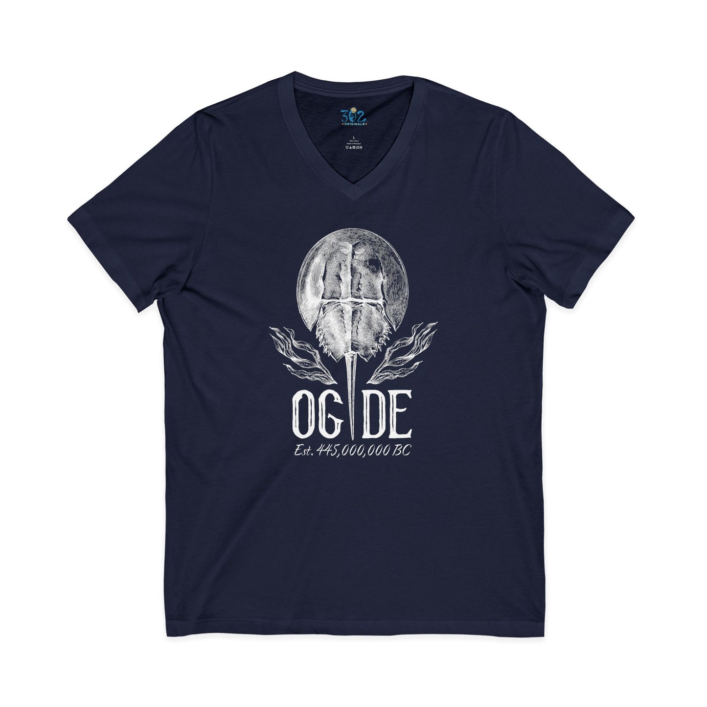 OG DE Horse Shoe Crab V-Neck Tee front