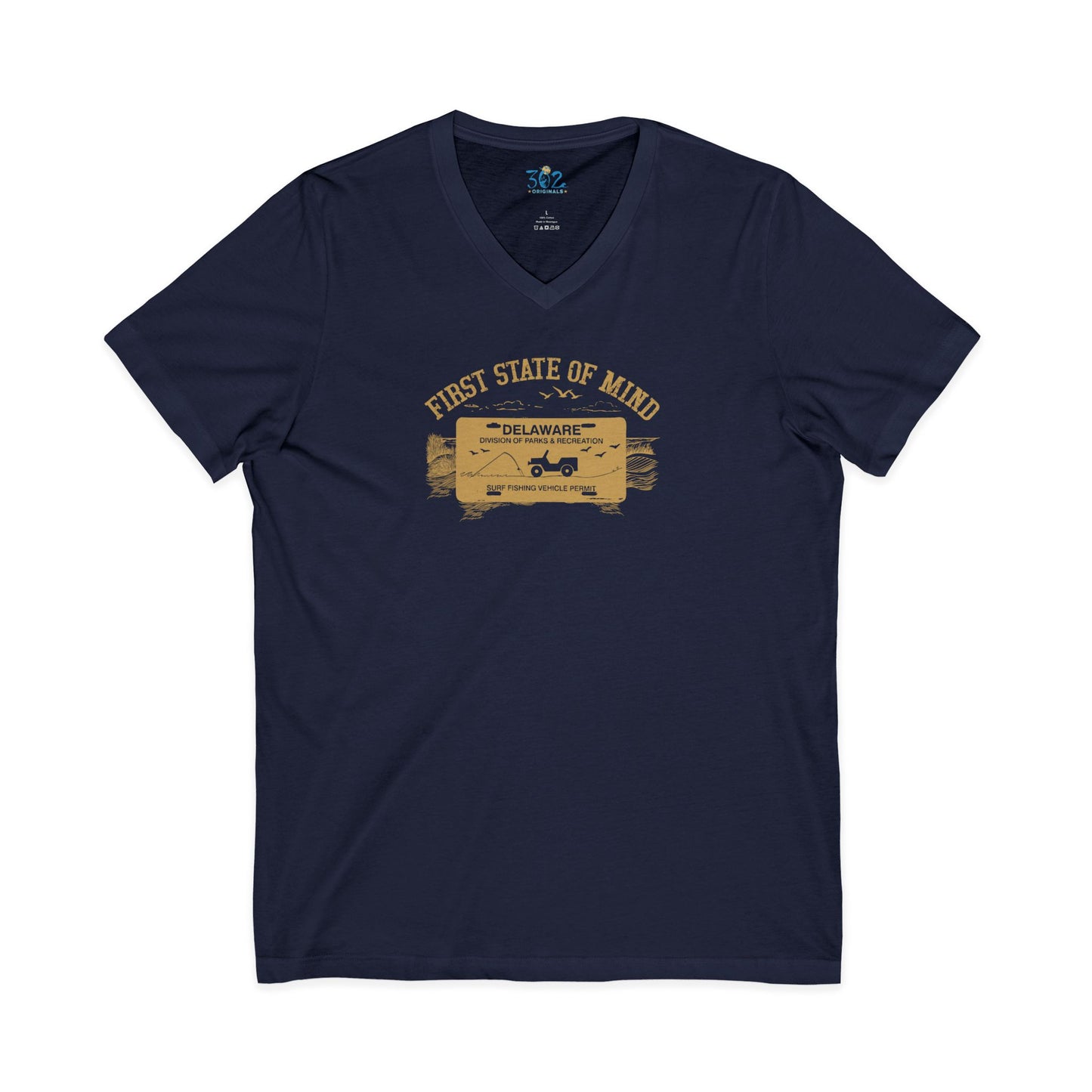 Delaware First State Surf Fishing Unisex V neck