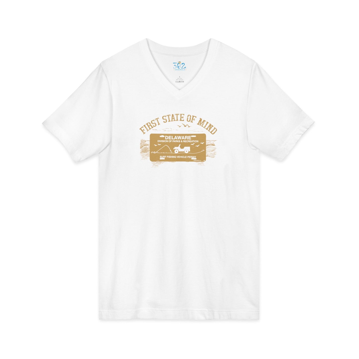 Delaware First State Surf Fishing Unisex V neck