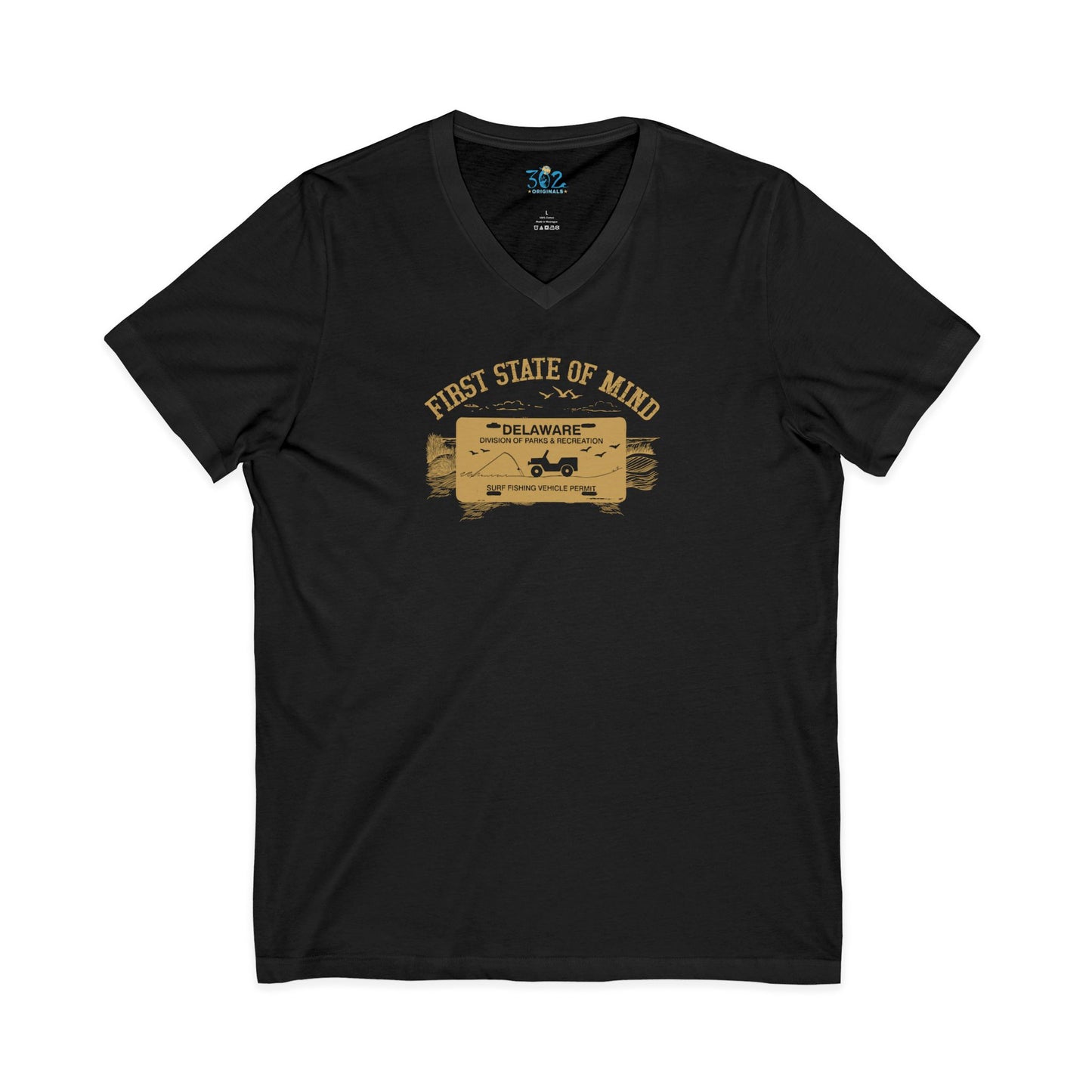 Delaware First State Surf Fishing Unisex V neck