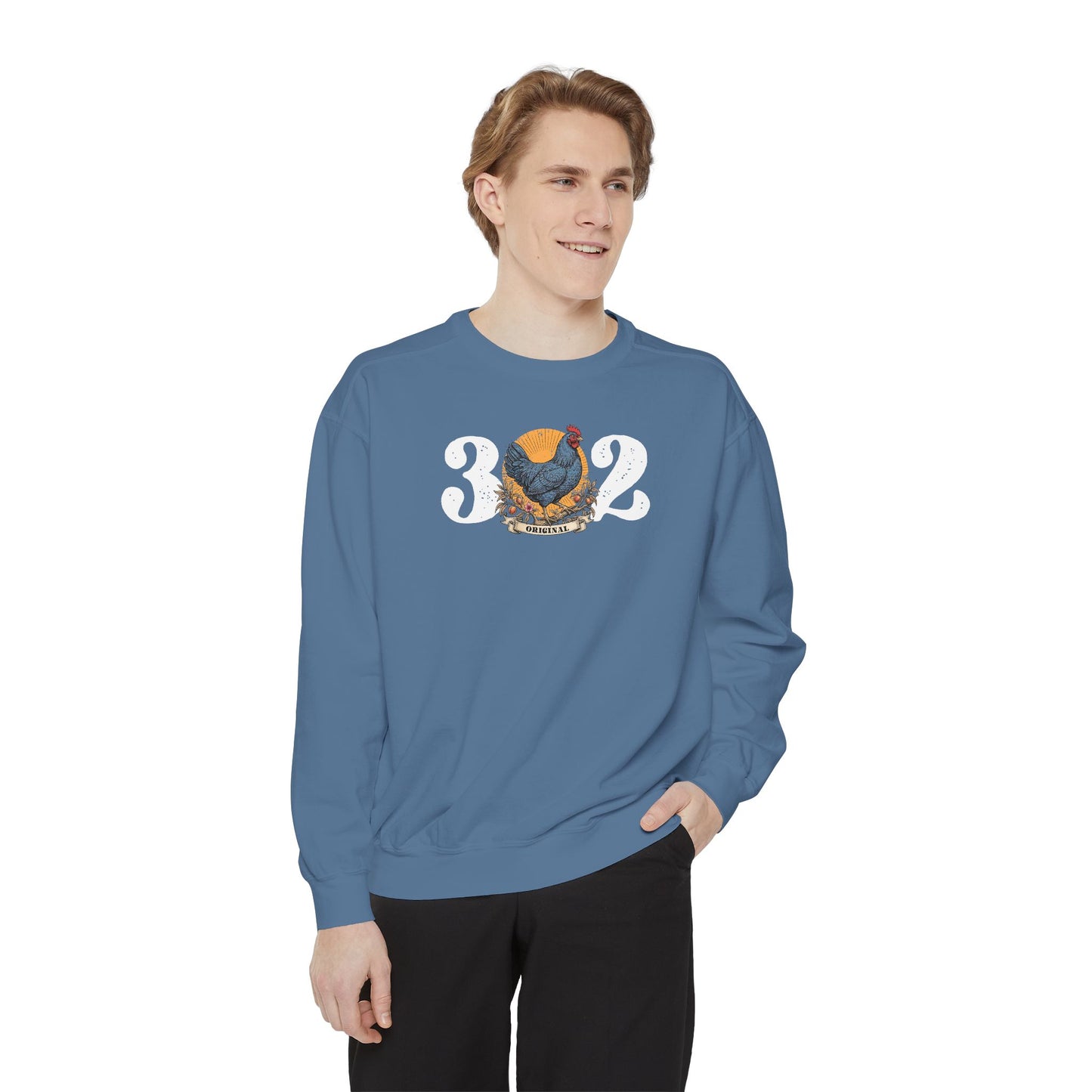302 Original Delaware Blue Hen Unisex Garment-Dyed Sweatshirt
