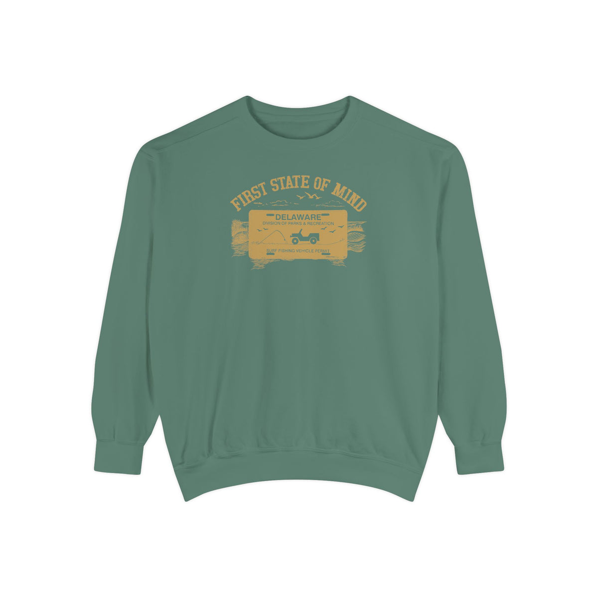 Delaware First State Surf Fishing Sweat Shirt Dark Colors
