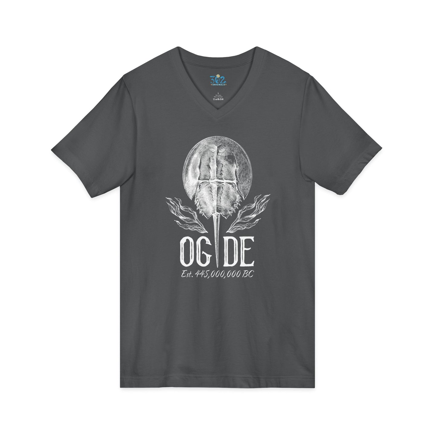 OG DE Horse Shoe Crab V-Neck Tee front