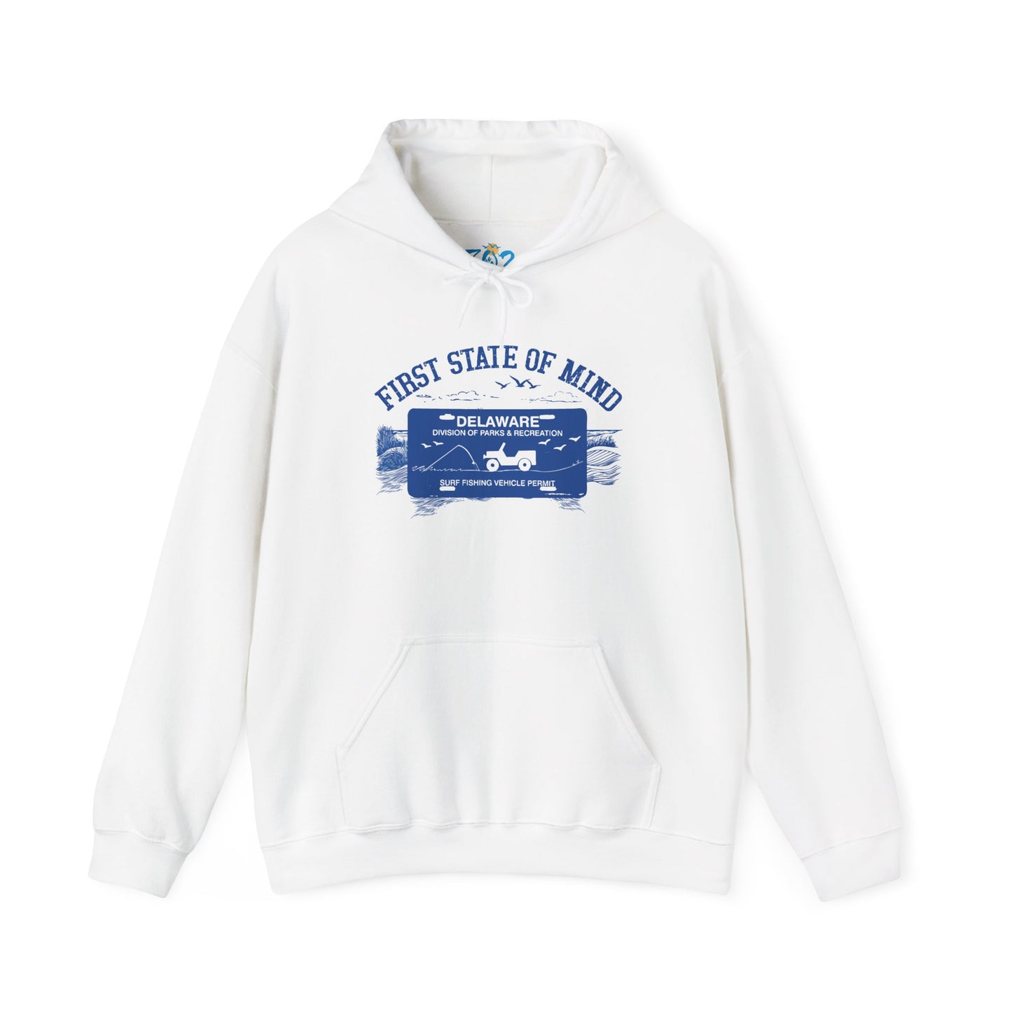 Delaware First State Surf Fishing Hoodie Light Color