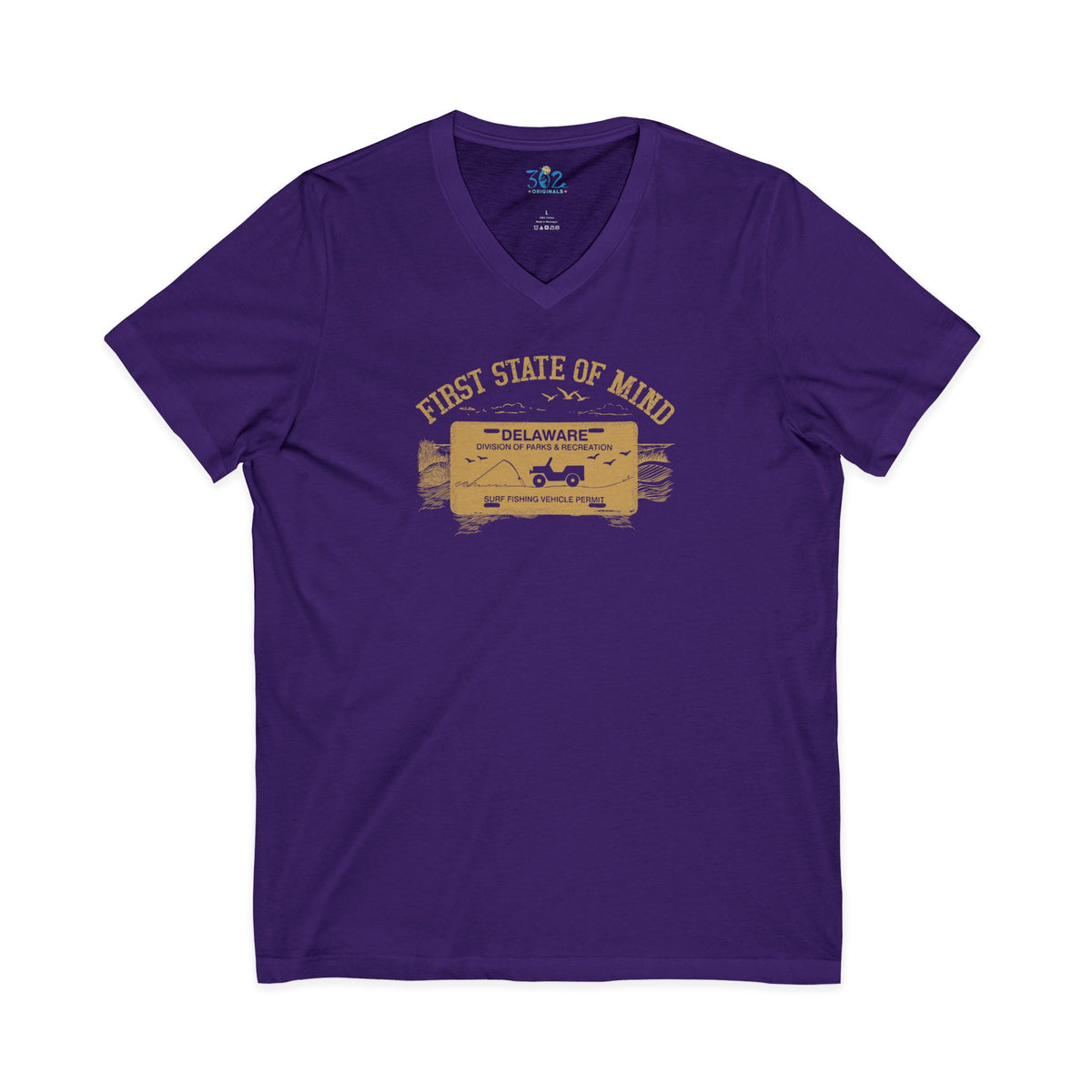 Delaware First State Surf Fishing Unisex V neck