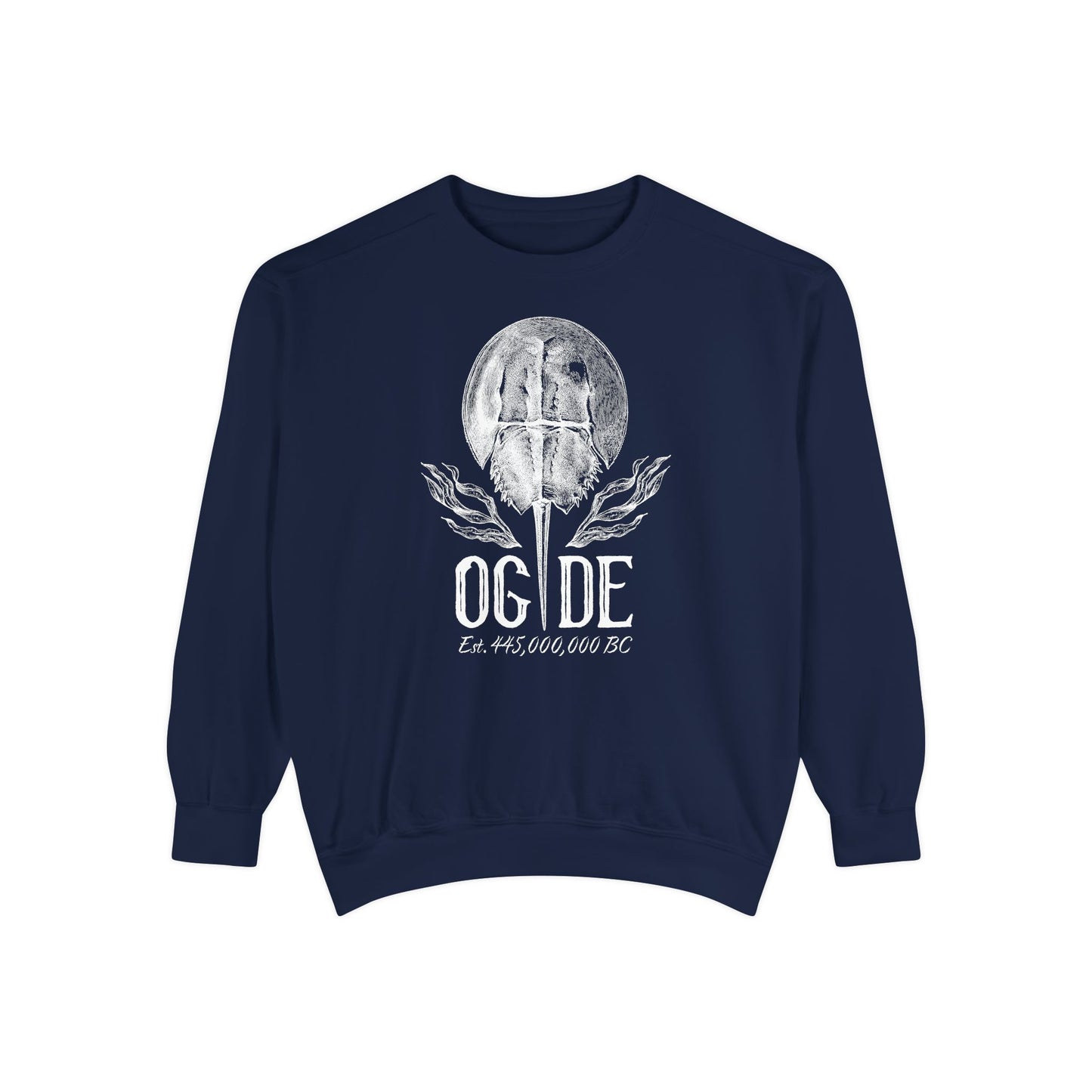 OG DE Delaware Horse Shoe Crab Unisex Garment-Dyed Sweatshirt