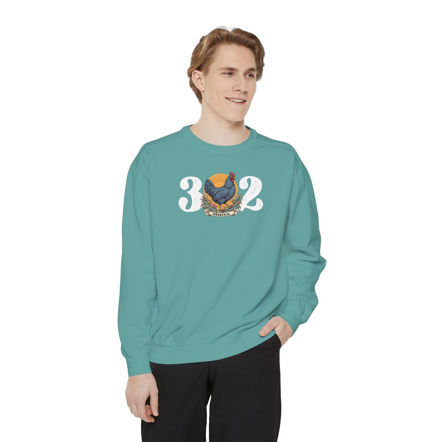 302 Original Delaware Blue Hen Unisex Garment-Dyed Sweatshirt