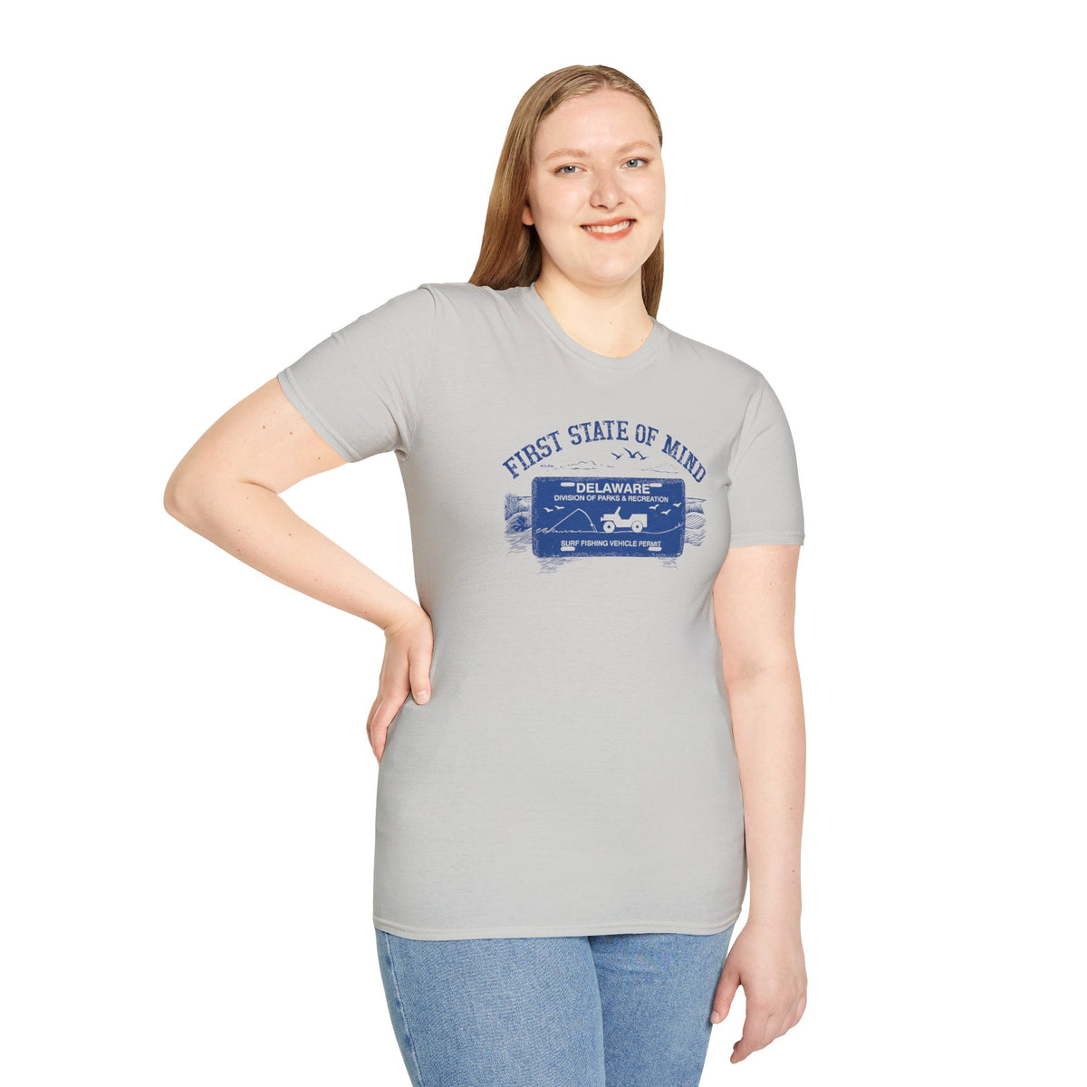 Delaware First State of Mind Surf Fishing Crew Neck Tee