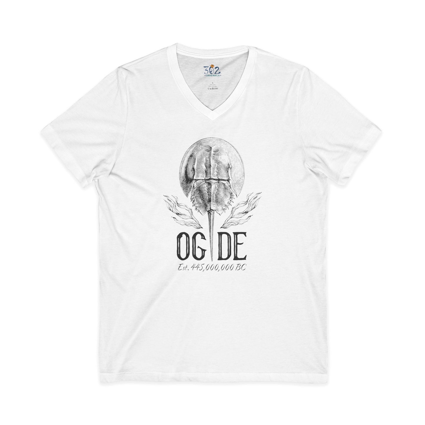OG DE Horse Shoe Crab V-Neck Tee front