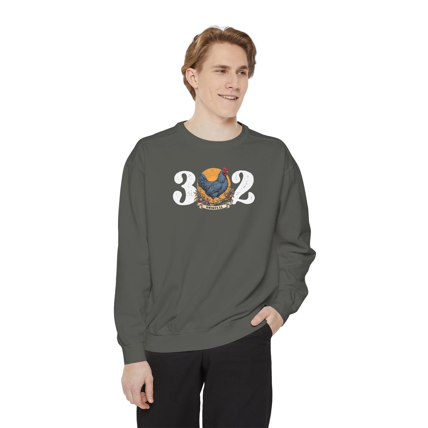 302 Original Delaware Blue Hen Unisex Garment-Dyed Sweatshirt