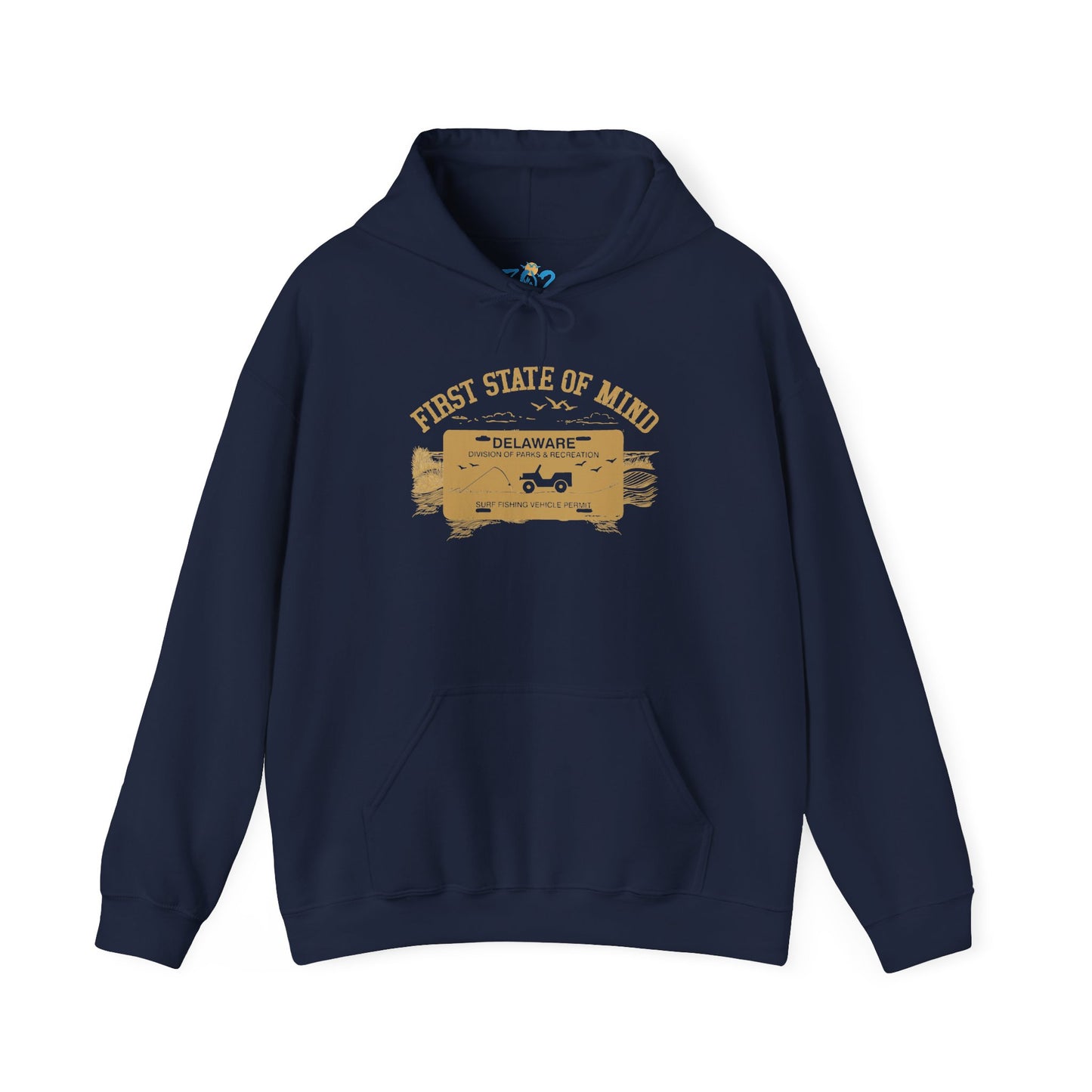 Delaware First State of Mind Surf Fishing Hoodie Dark