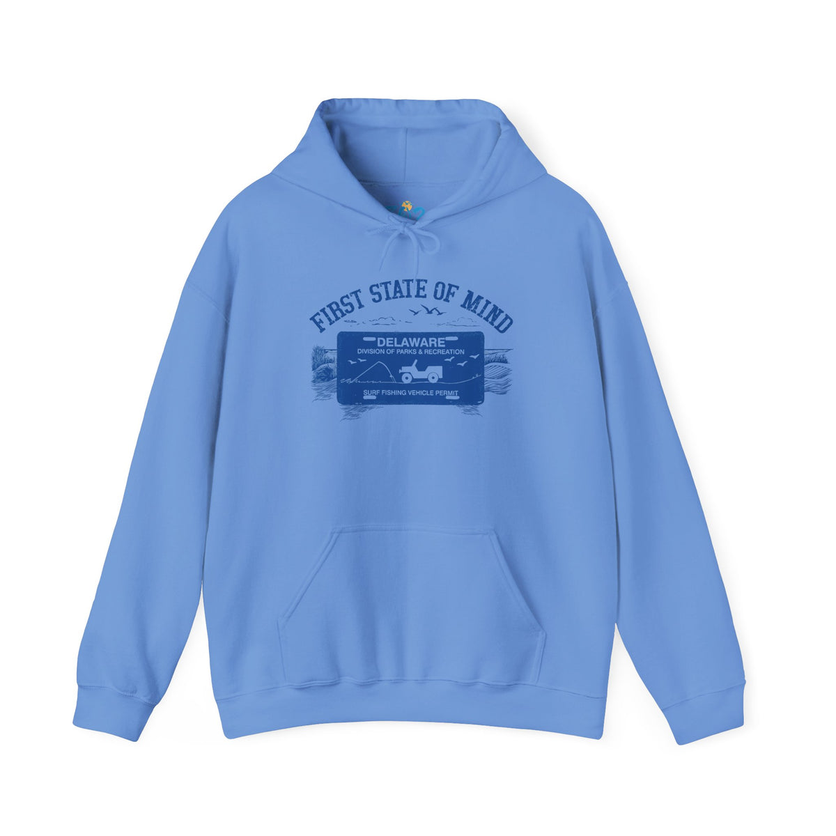 Delaware First State Surf Fishing Hoodie Light Color