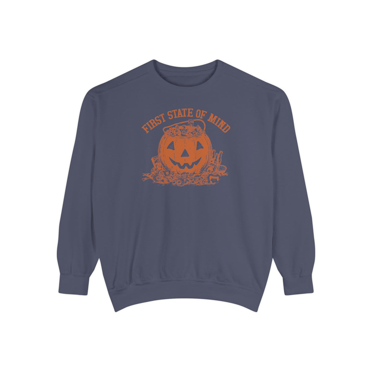 First State of Mind Halloween Pumpkin & Candy Sweat Shirt | 302 Originals
