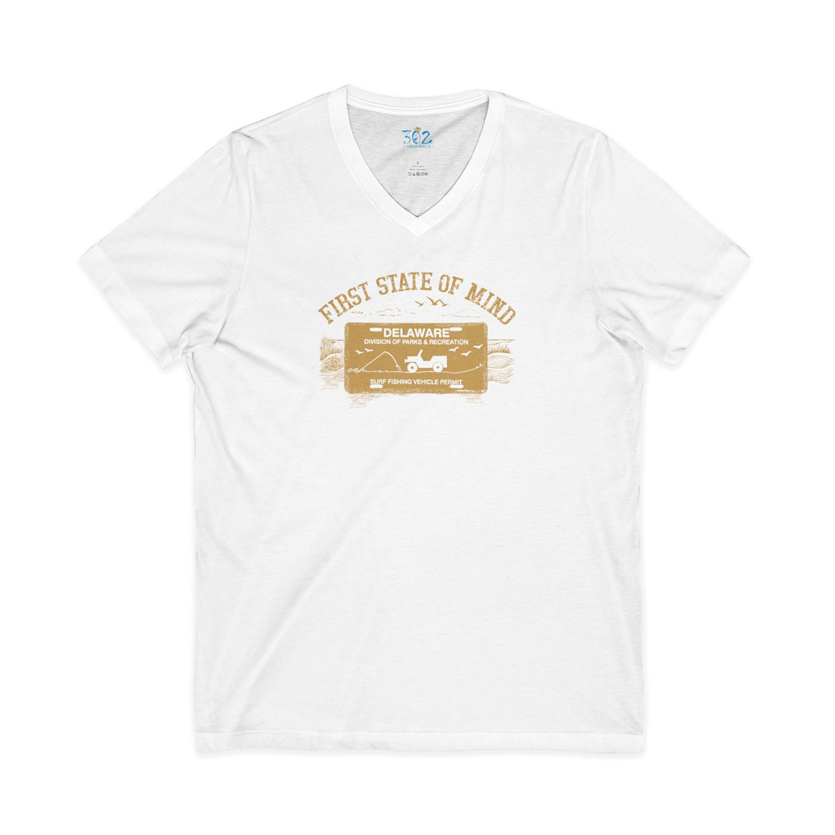 Delaware First State Surf Fishing Unisex V neck