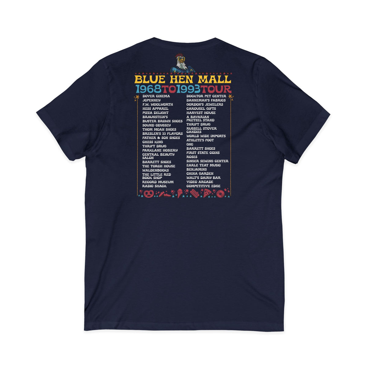 Where We Use To Roost - Dover Blue Hen Mall V-Neck Tee
