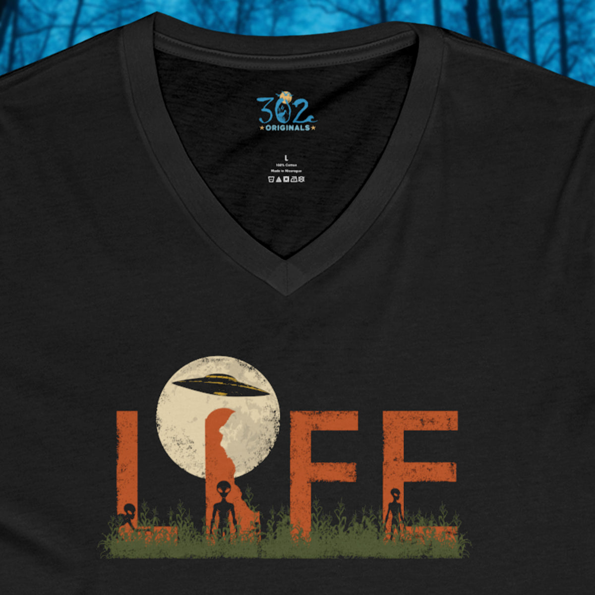 Delaware Alien LIFE V-Neck T-Shirt | First State of Mind