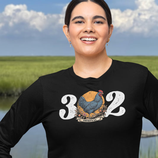 302 Delaware Blue Hen Long Sleeve Tee