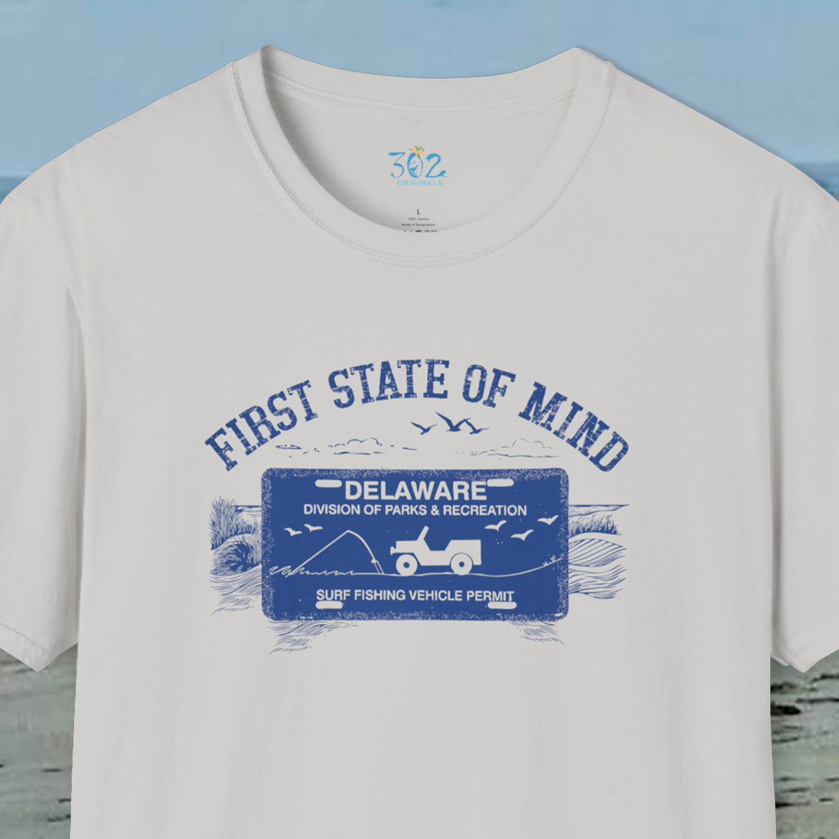 Delaware First State of Mind Surf Fishing Crew Neck Tee