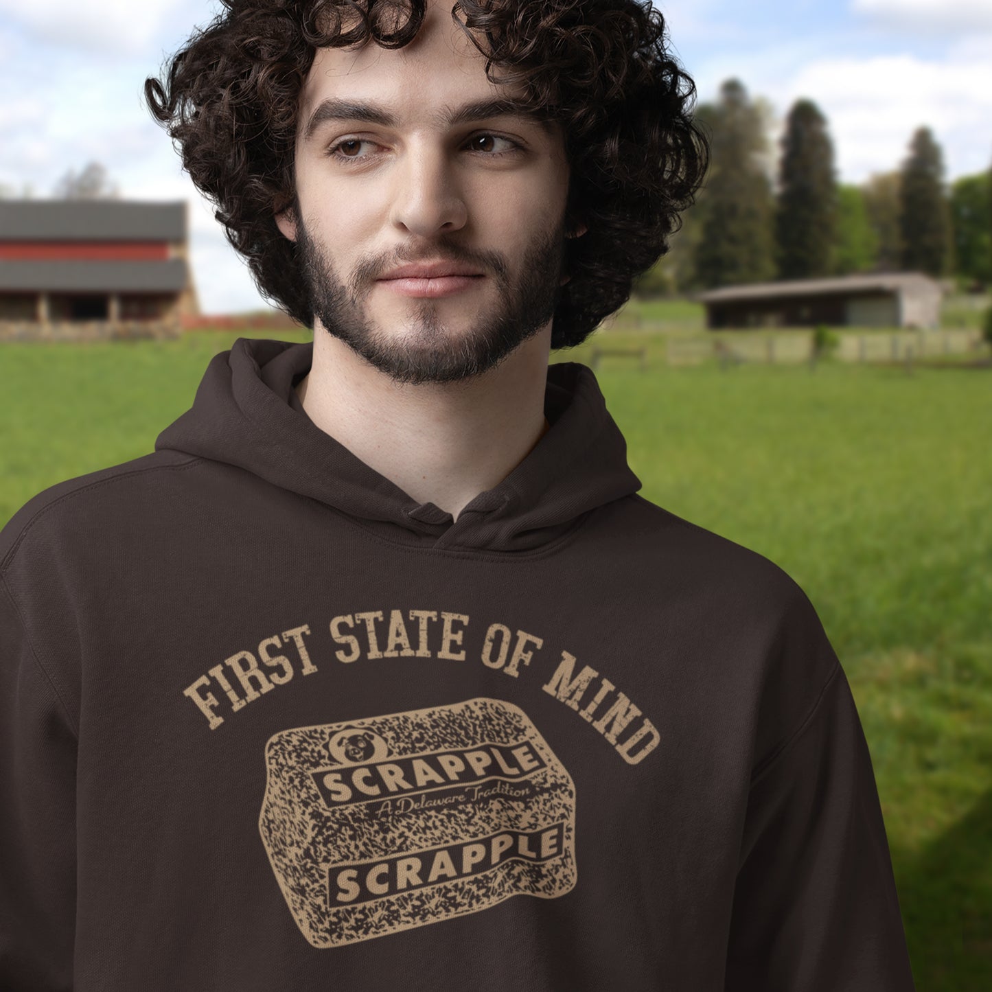 Delaware First State of Mind Srapple Hoodie Dark Color