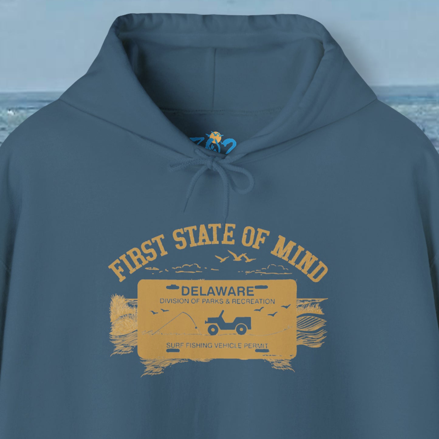 Delaware First State of Mind Surf Fishing Hoodie Dark