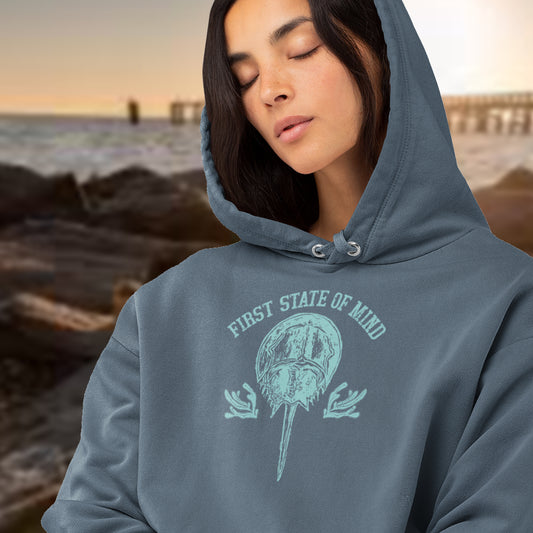 Delaware First State of Mind Horse Shoe Crab Hoodie