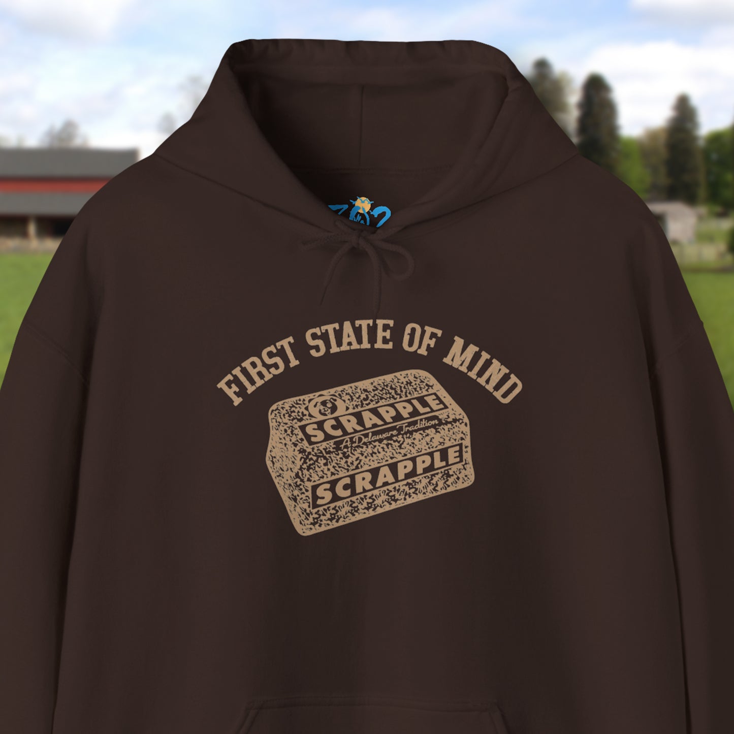 Delaware First State of Mind Srapple Hoodie Dark Color
