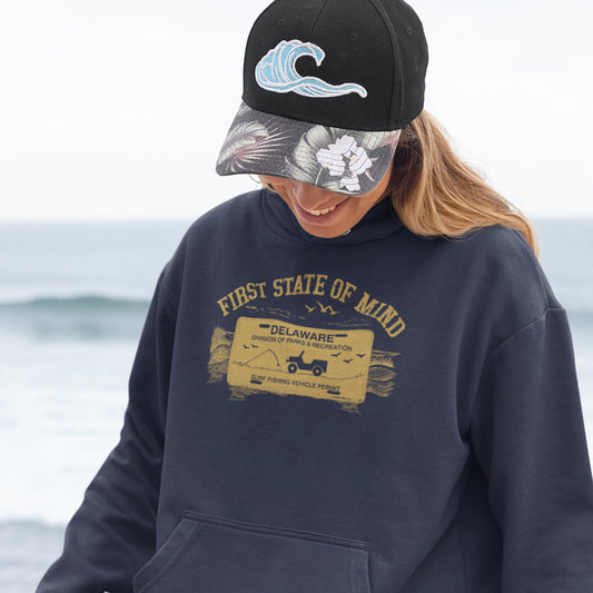 Delaware First State of Mind Surf Fishing Hoodie Dark