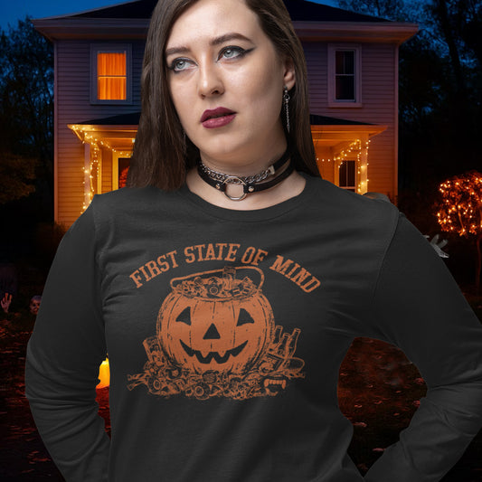 First State of Mind Halloween Pumpkin & Candy Long Sleeve T | 302 Originals