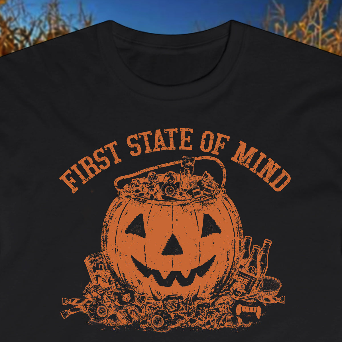 First State of Mind Halloween Pumpkin & Candy Long Sleeve T | 302 Originals