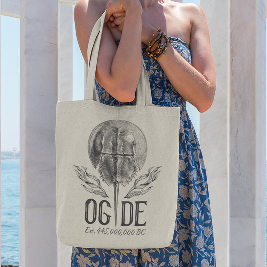OG DE Horseshoe Crab Cotton Canvas Tote Bag