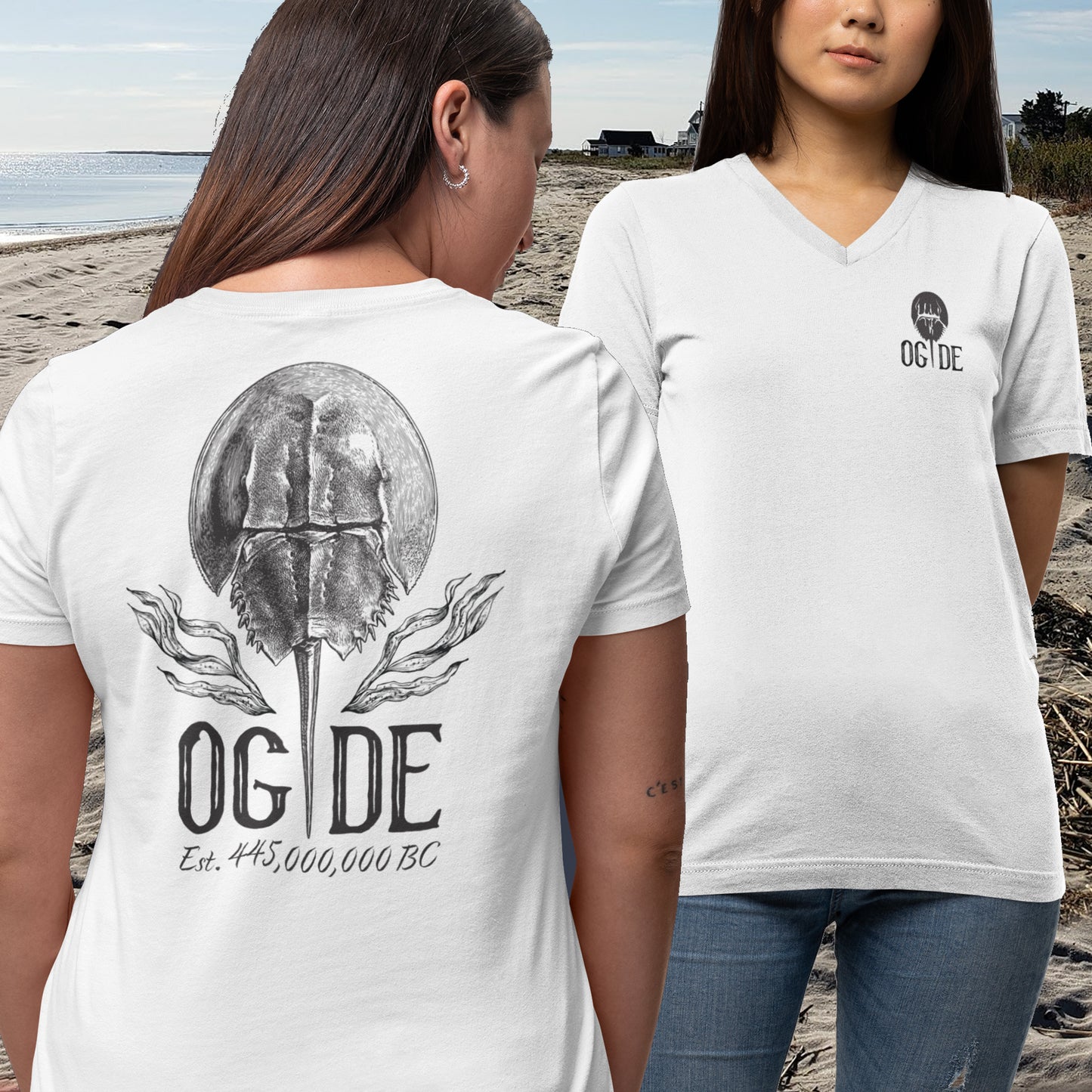 OG DE Horse Shoe Crab V-Neck Tee