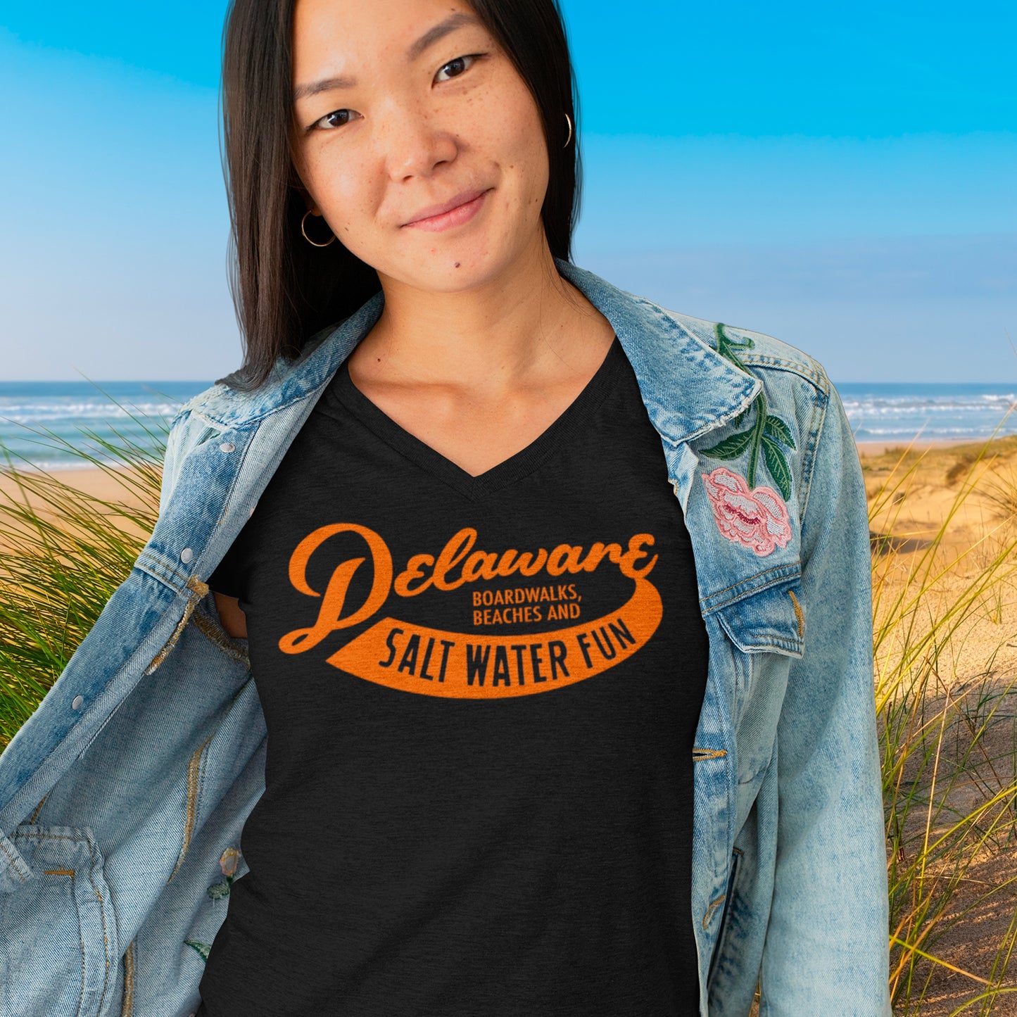 Delaware Salt Water Fun V-Neck Tee