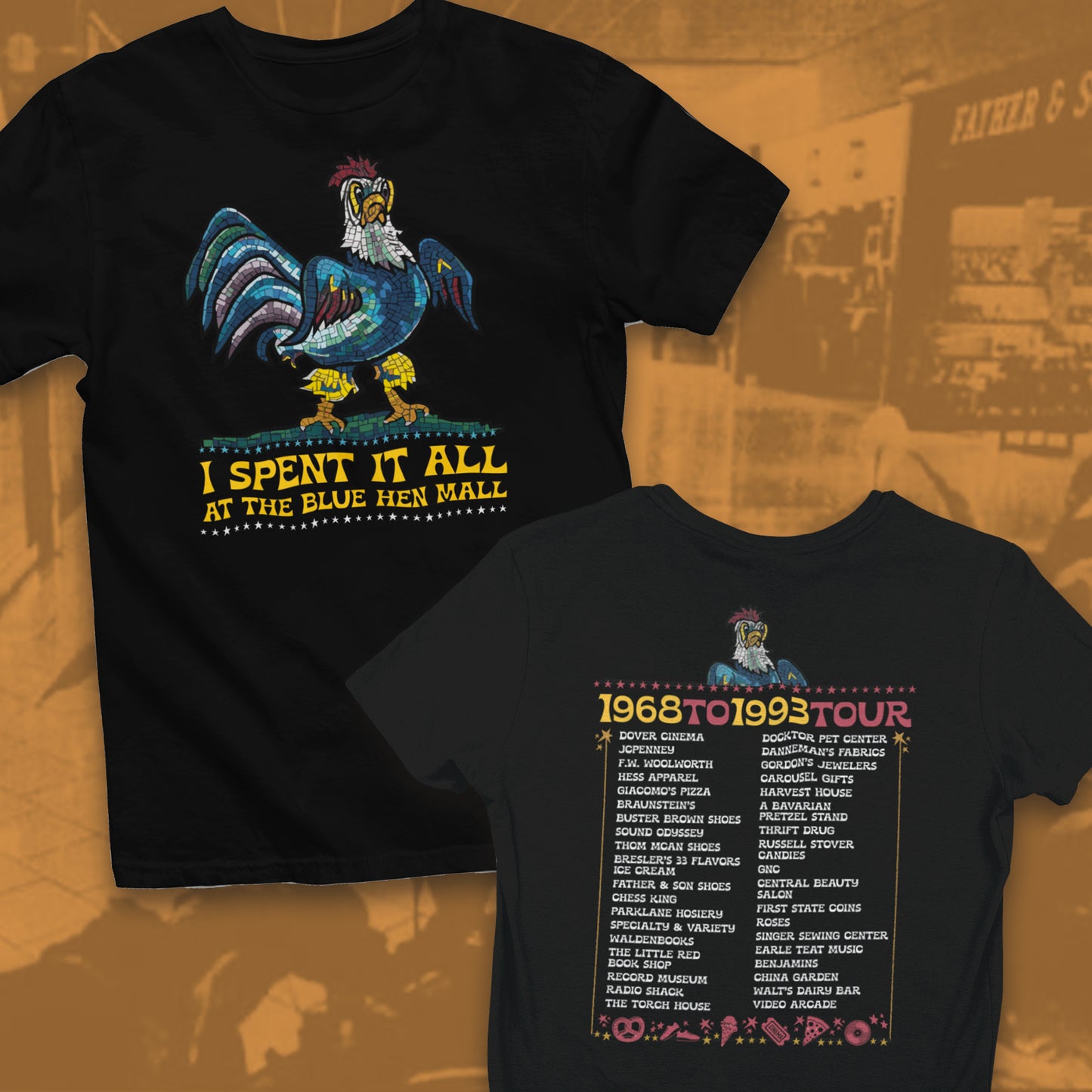 "Spent it All" Delaware Blue Hen Mall V-Neck Tee