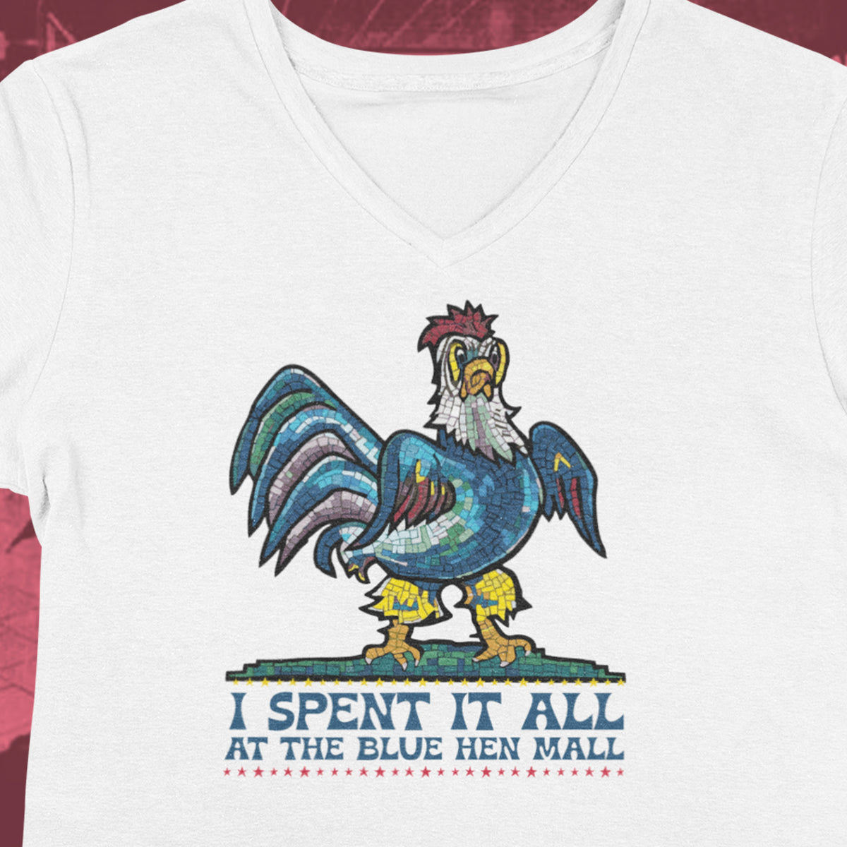 "Spent it all" Blue Hen Mall Tour V-Neck Tee