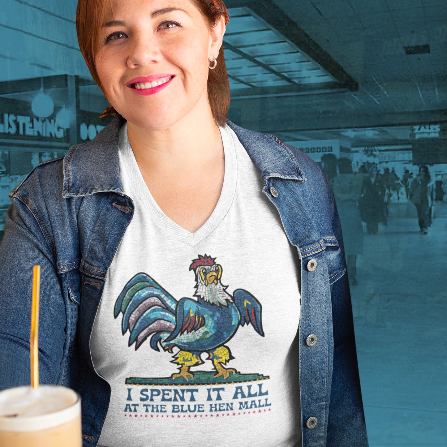 "Spent it all" Blue Hen Mall Tour V-Neck Tee