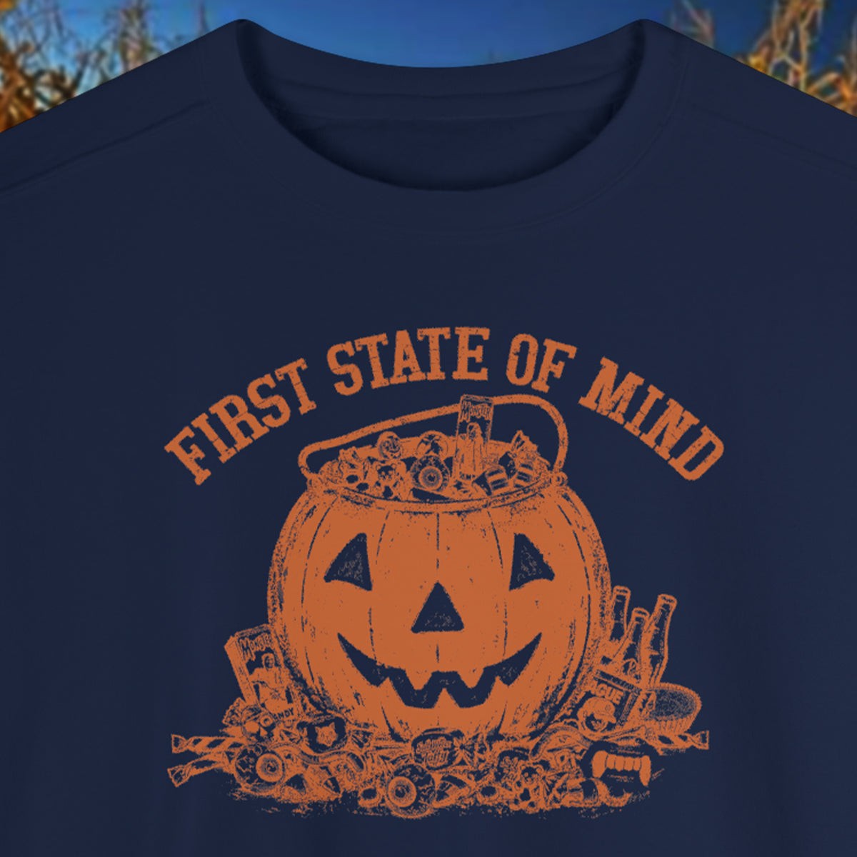 First State of Mind Halloween Pumpkin & Candy Sweat Shirt | 302 Originals