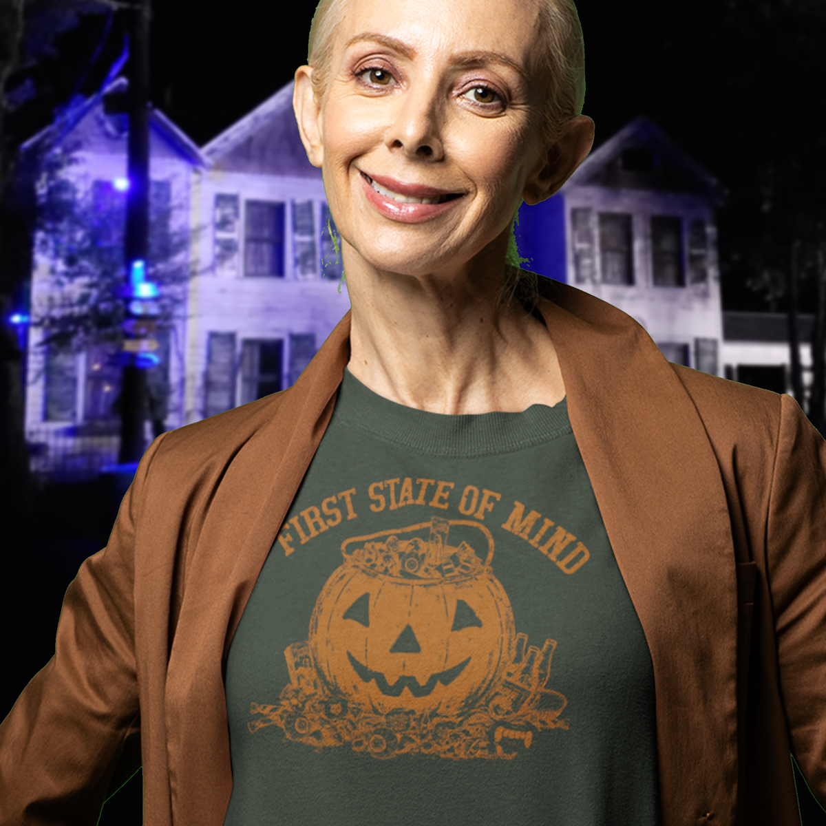 First State of Mind Halloween Pumpkin & Candy Sweat Shirt | 302 Originals
