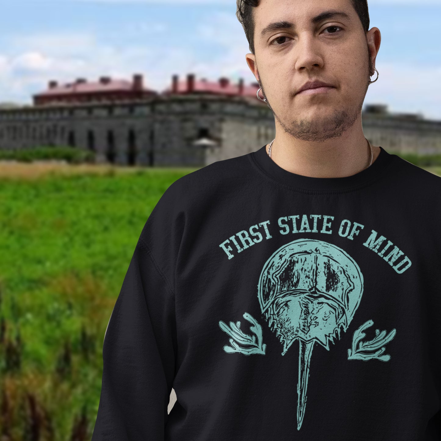 Horse Shoe Crab First State of Mind Unisex Garment-Dyed Sweatshirt