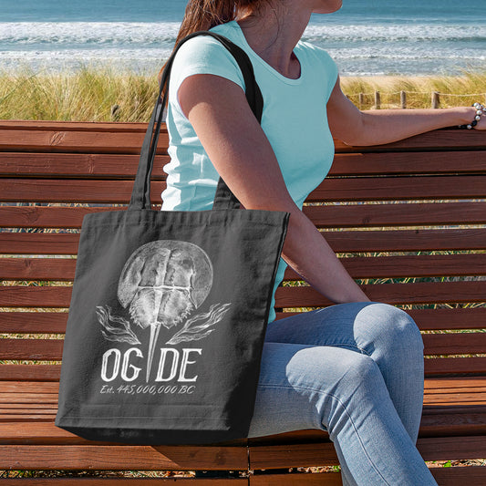 DE OG Horseshoe Crab Design Cotton Canvas Tote Bag