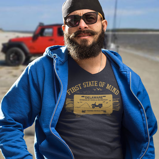 Delaware First State Surf Fishing Unisex V neck