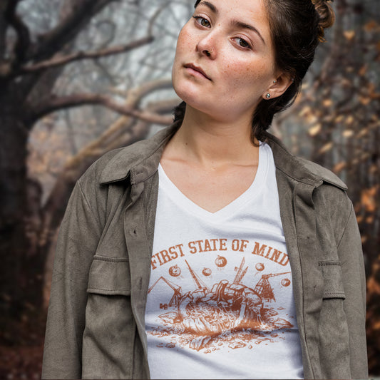 Delaware First State of Mind Pumpkin Chunkin Unisex V neck