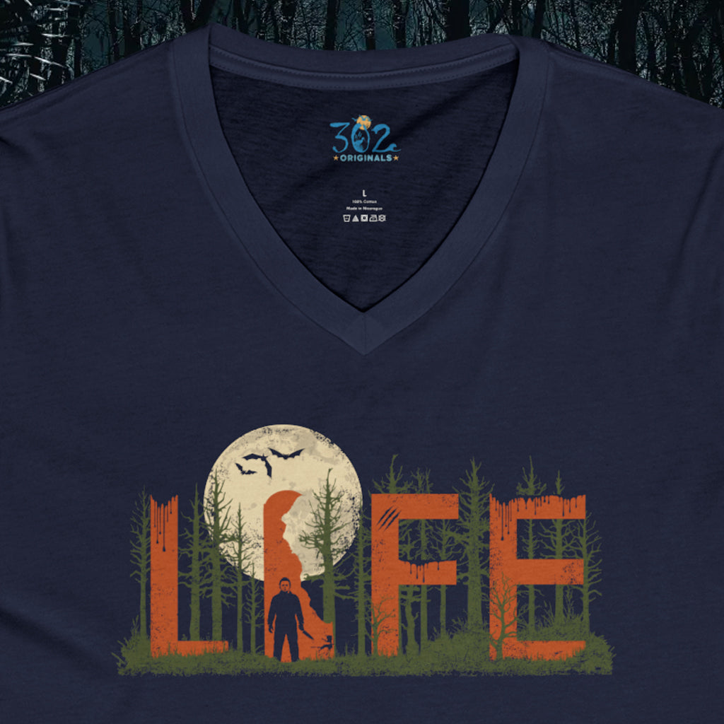 Delaware Slasher in the Woods LIFE V neck T | First State of Mind