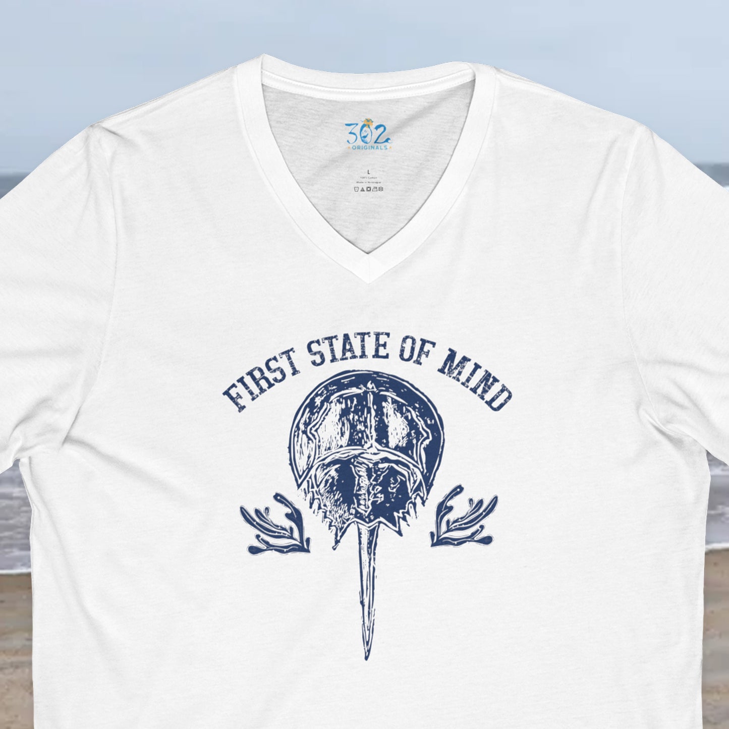 Delaware First State of Mind Horse Shoe Crab V-Neck Tee