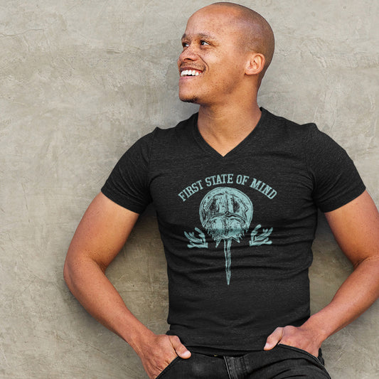 Delaware First State of Mind Horse Shoe Crab V-Neck Tee