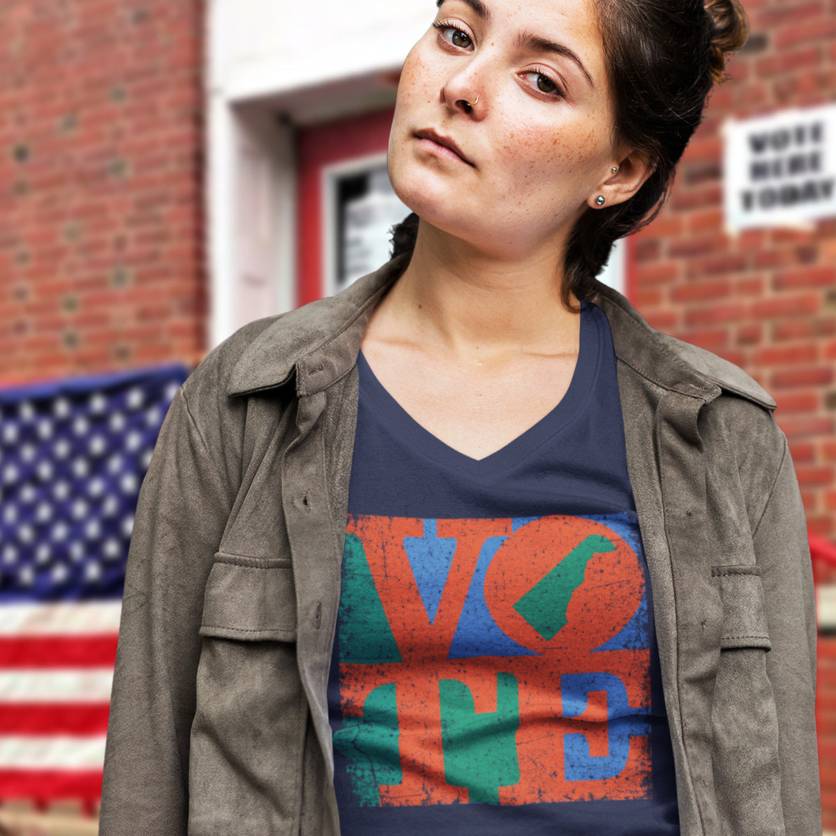 302 Originals VOTE — Delaware Pride Graphic V Neck