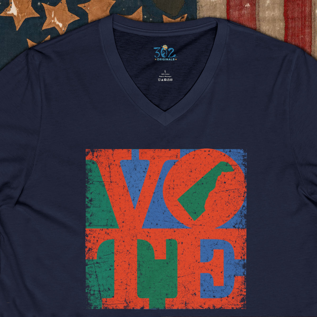 302 Originals VOTE — Delaware Pride Graphic V Neck